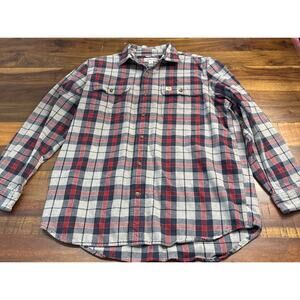 Carhartt Original Fit Midweight Flannel Button Down Plaid Shirt Men's Large